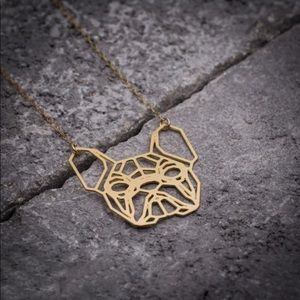 Gold Geometric French Bulldog Necklace - New